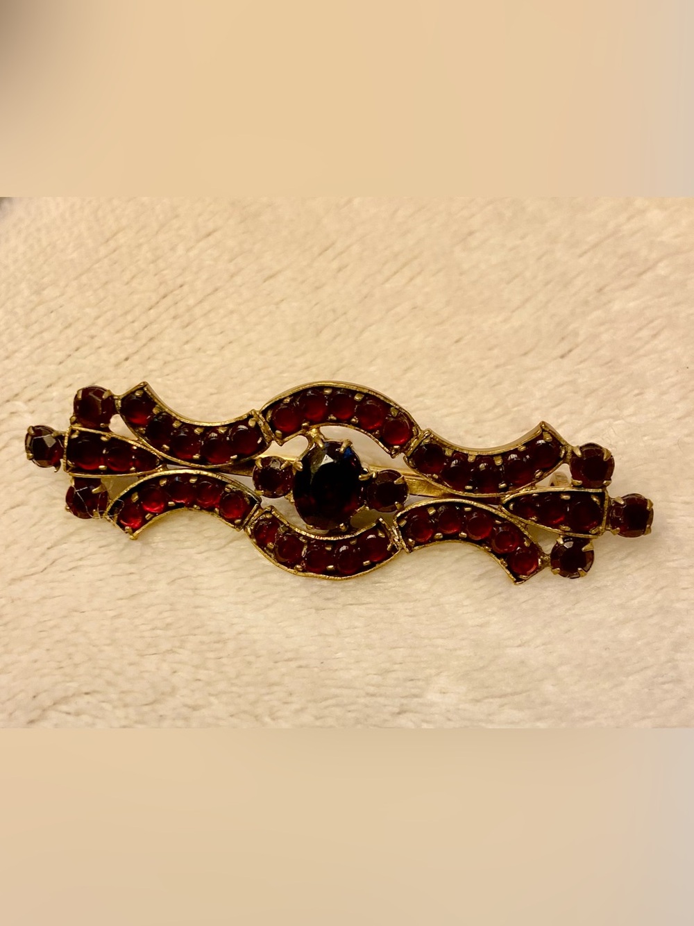 Antique Bohemia garnet brooch from 1930-40